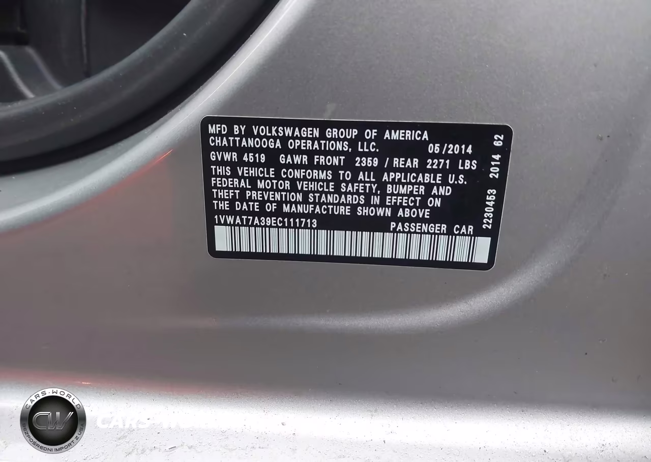 2014 Volkswagen Passat 1.8T S VIN:1VWAT7A39EC111713 - 9