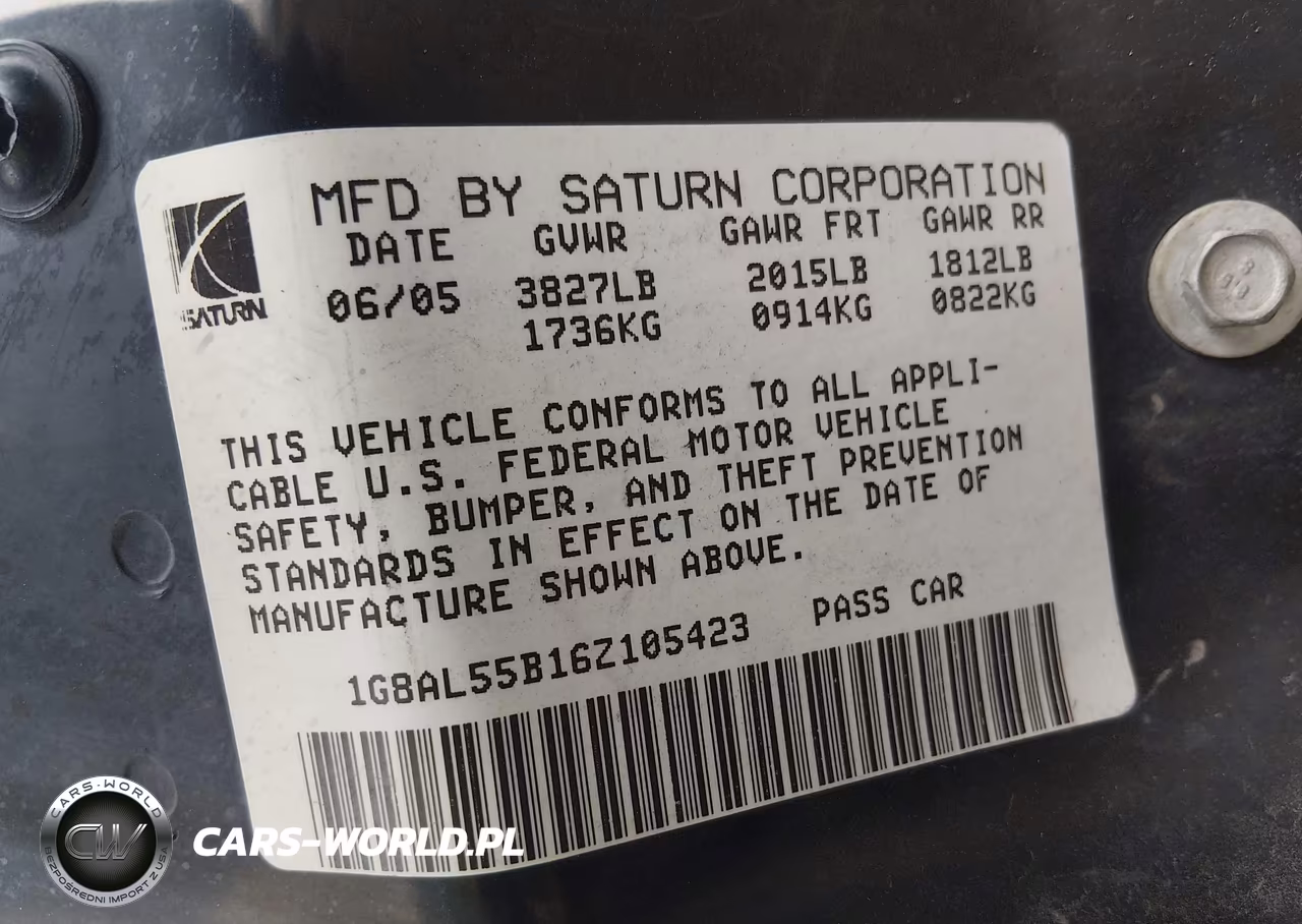 2006 Saturn Ion 3 VIN:1G8AL55B16Z105423 - 9