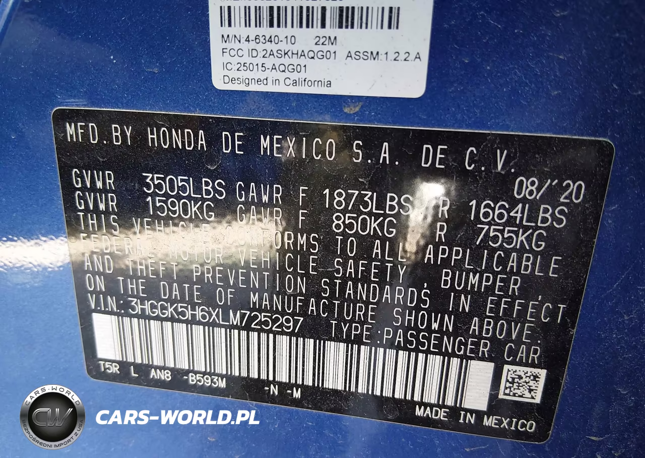 2020 Honda Fit Sport VIN:3HGGK5H6XLM725297 - 9