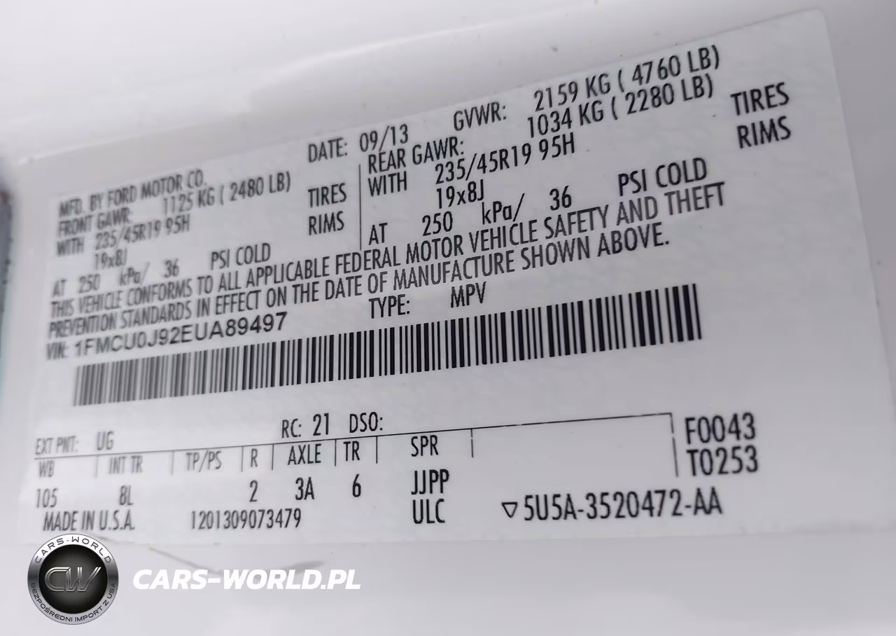 2014 Ford Escape Titanium VIN:1FMCU0J92EUA89497 - 9
