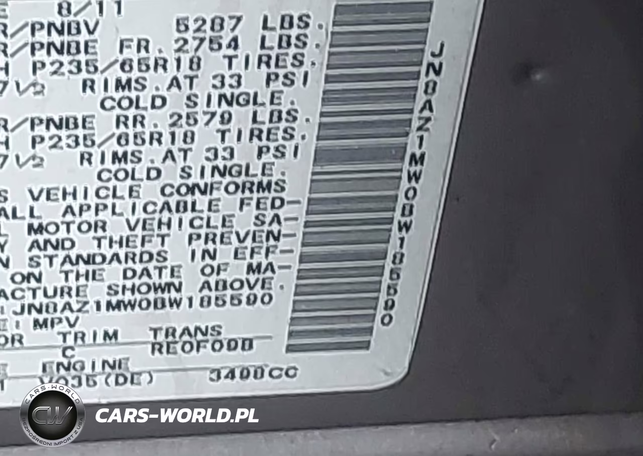2011 Nissan Murano Sl VIN:JN8AZ1MW0BW185590 - 9