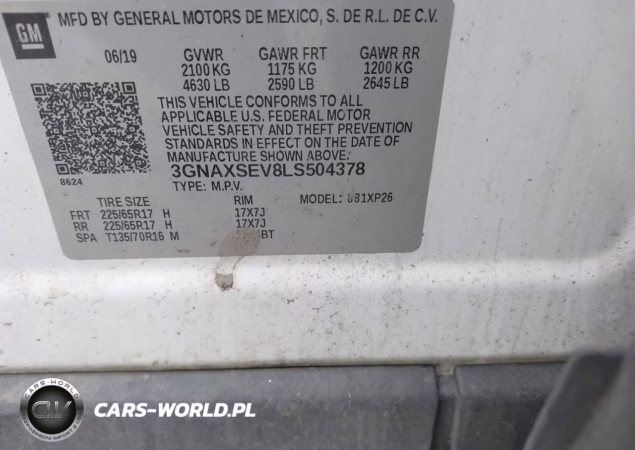 2020 Chevrolet Equinox Awd Ls VIN:3GNAXSEV8LS504378 - 9