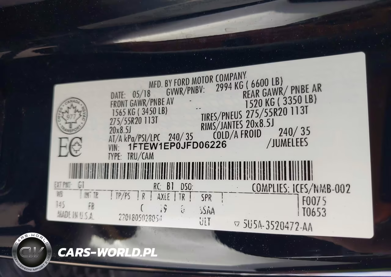 2018 Ford F-150 Xlt VIN:1FTEW1EP0JFD06226 - 9