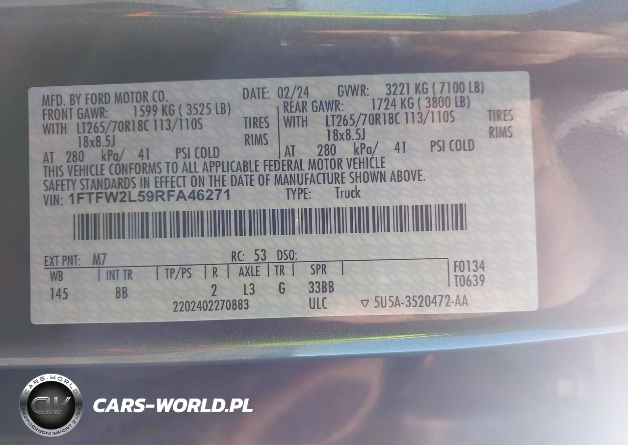 2024 Ford F-150 Stx VIN:1FTFW2L59RFA46271 - 9