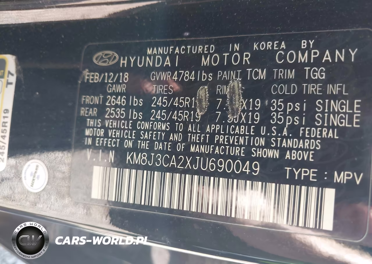 2018 Hyundai Tucson Value VIN:KM8J3CA2XJU690049 - 9