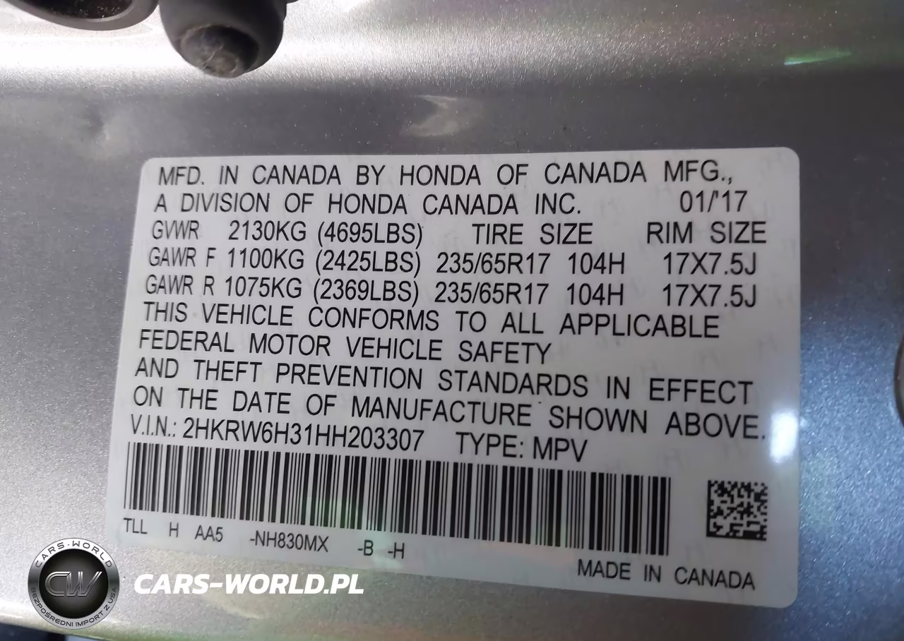 2017 Honda Cr-V Lx VIN:2HKRW6H31HH203307 - 9