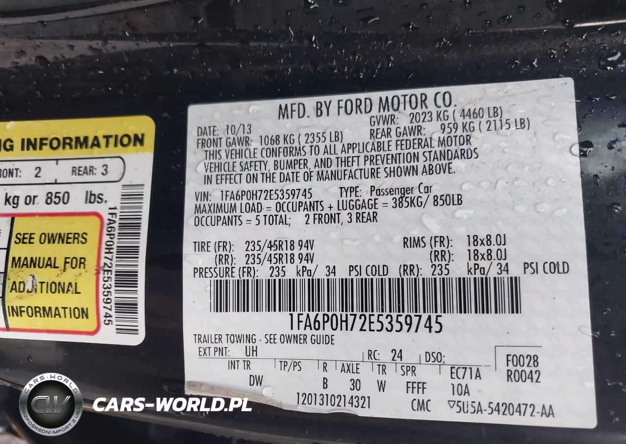 2014 Ford Fusion Se VIN:1FA6P0H72E5359745 - 9