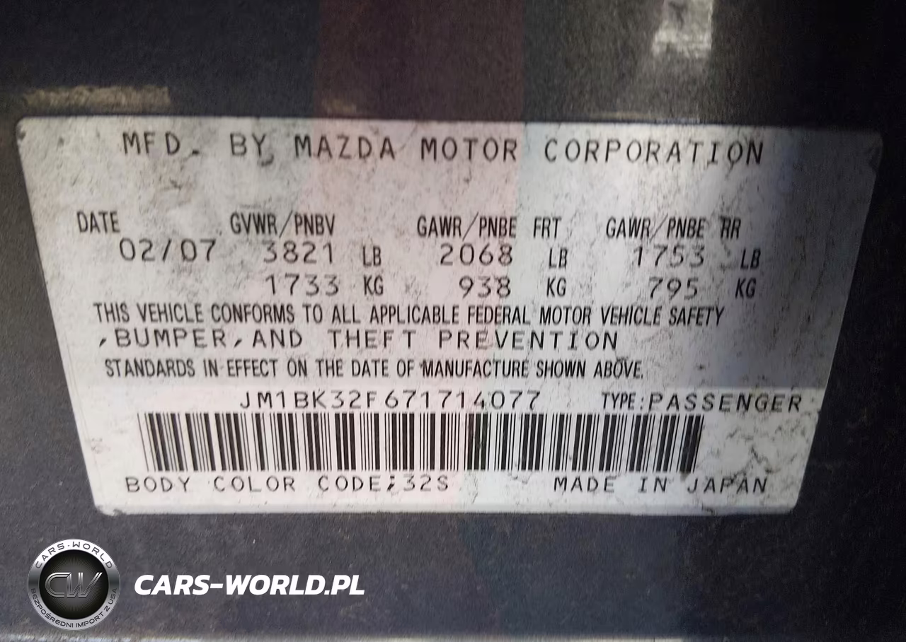 2007 Mazda Mazda3 I Touring VIN:JM1BK32F671714077 - 9