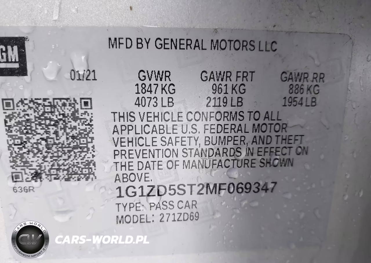 2021 Chevrolet Malibu Fwd Lt VIN:1G1ZD5ST2MF069347 - 9