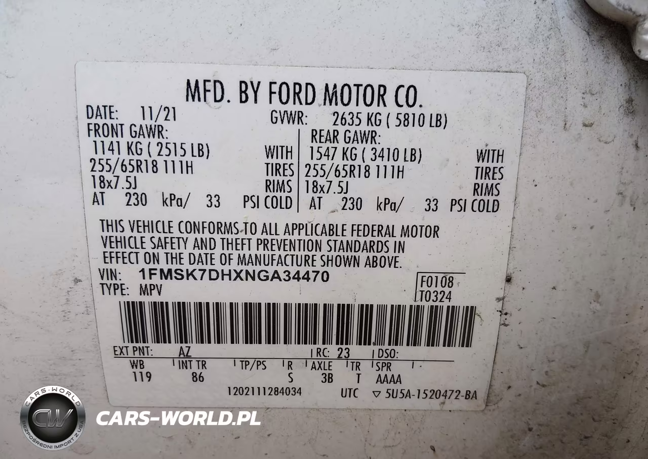 2022 Ford Explorer Xlt VIN:1FMSK7DHXNGA34470 - 9