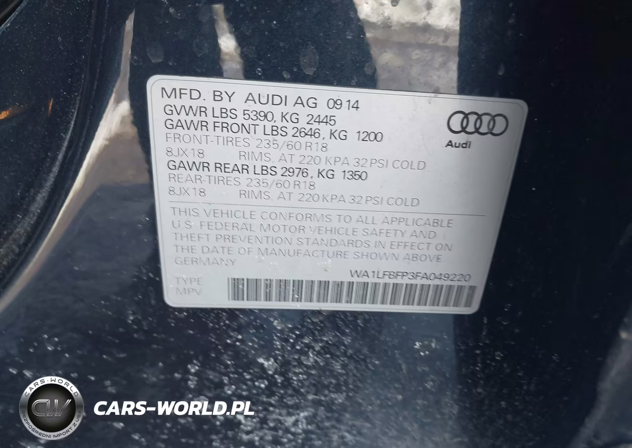 2015 Audi Q5 2.0T Premium VIN:WA1LFBFP3FA049220 - 9