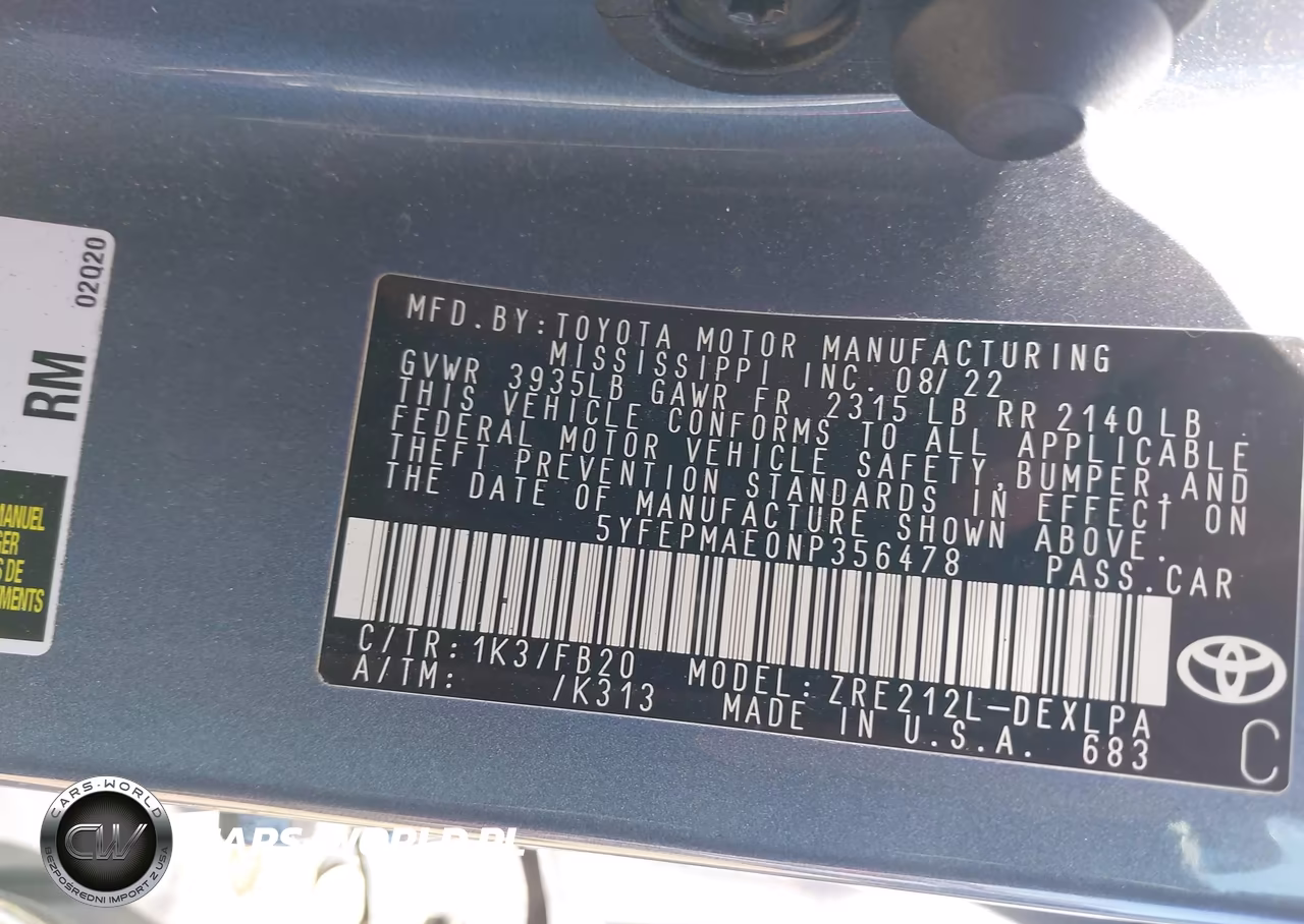 2022 Toyota Corolla Le VIN:5YFEPMAE0NP356478 - 9