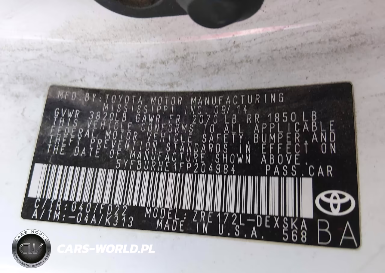 2015 Toyota Corolla S Plus VIN:5YFBURHE1FP204984 - 9