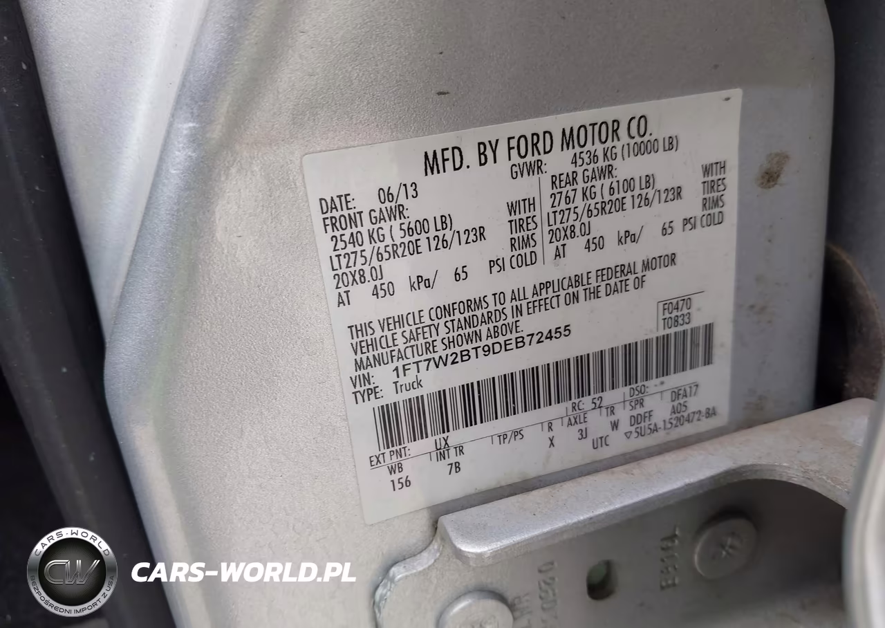2013 Ford F-250 Lariat VIN:1FT7W2BT9DEB72455 - 9