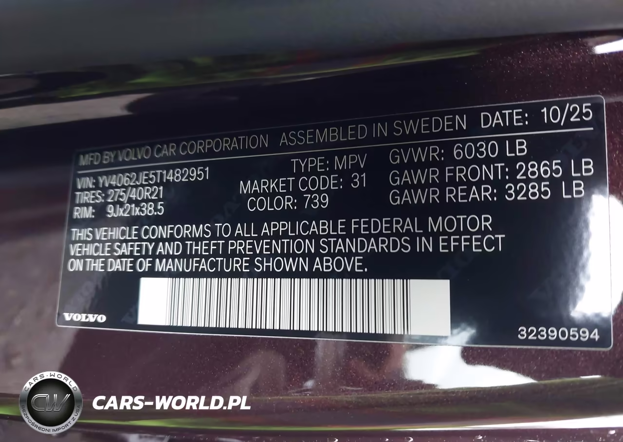 2026 Volvo Xc90 Plus, B6 Awd Gas (Mild Hybrid), Gasoline, Bright, 6 Seats VIN:YV4062JE5T1482951 - 9
