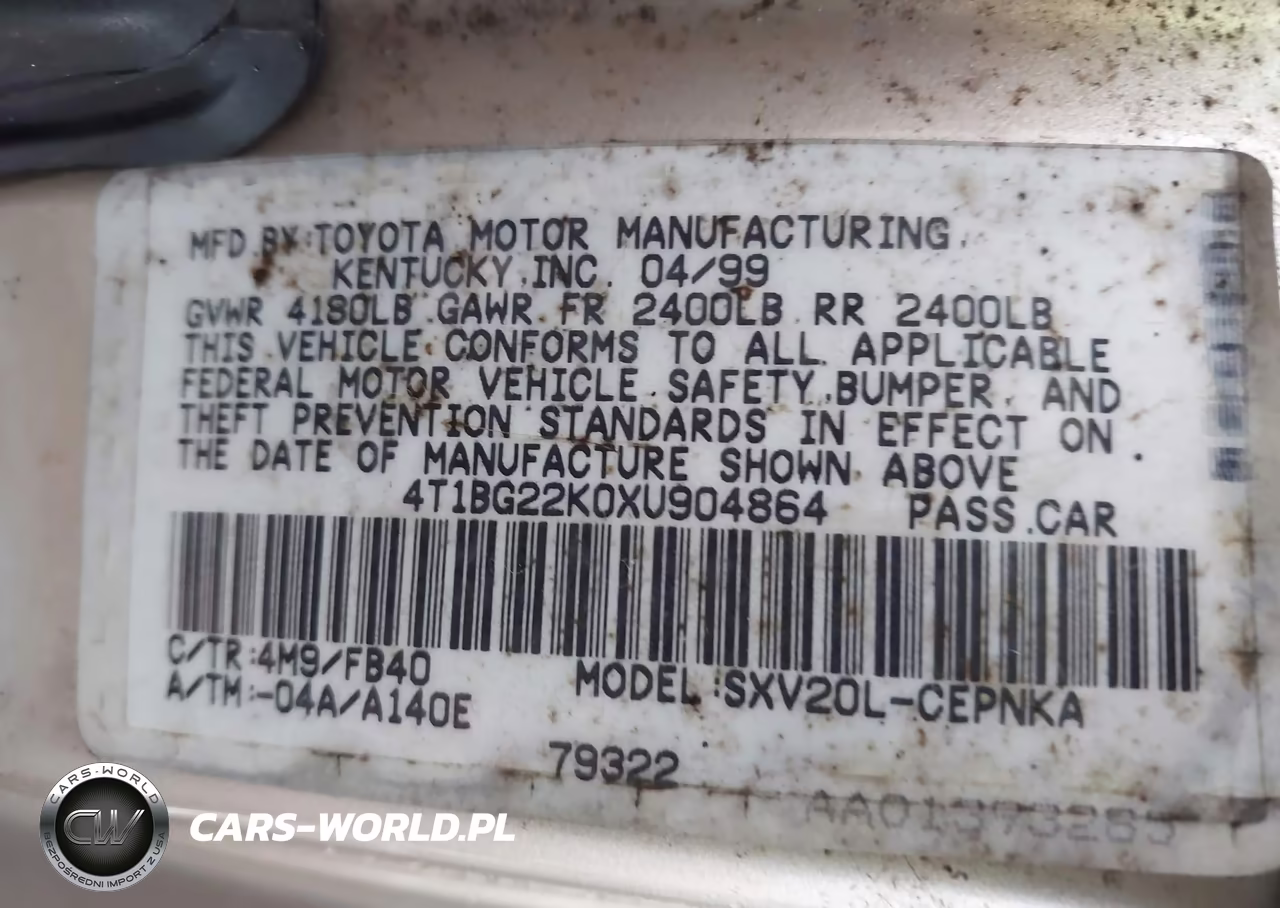 1999 Toyota Camry Le VIN:4T1BG22K0XU904864 - 9