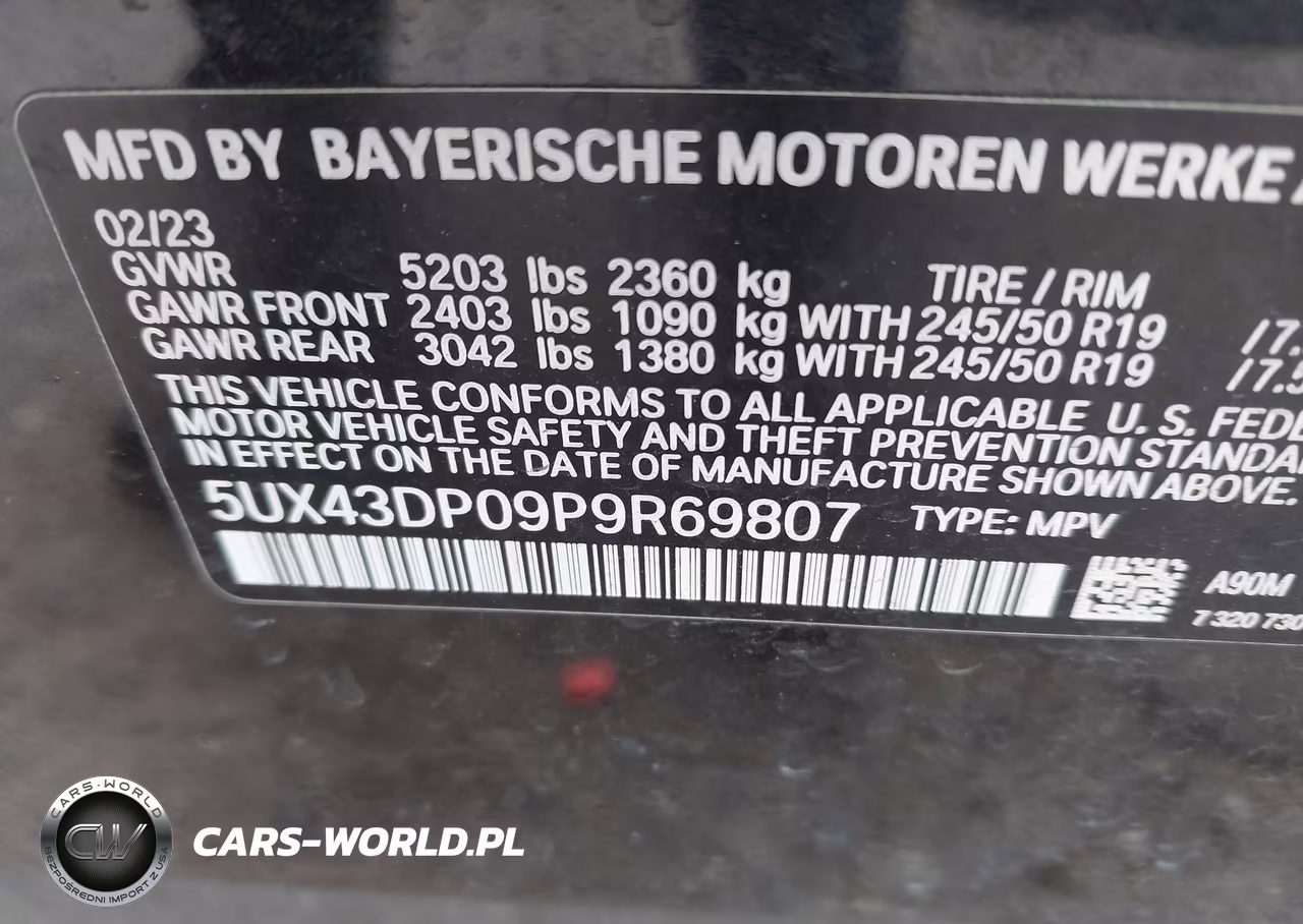 2023 BMW X3 Sdrive30I VIN:5UX43DP09P9R69807 - 9