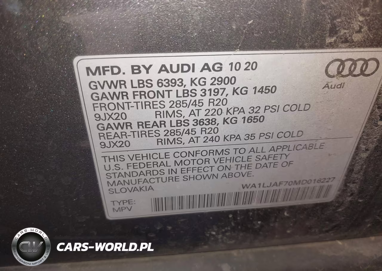 2021 Audi Q7 Premium Plus 45 Tfsi Quattro Tiptronic VIN:WA1LJAF70MD016227 - 9
