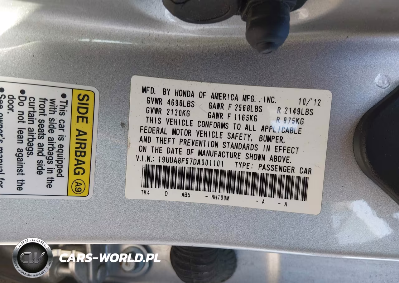 2013 Acura Tl 3.5 VIN:19UUA8F57DA001101 - 9