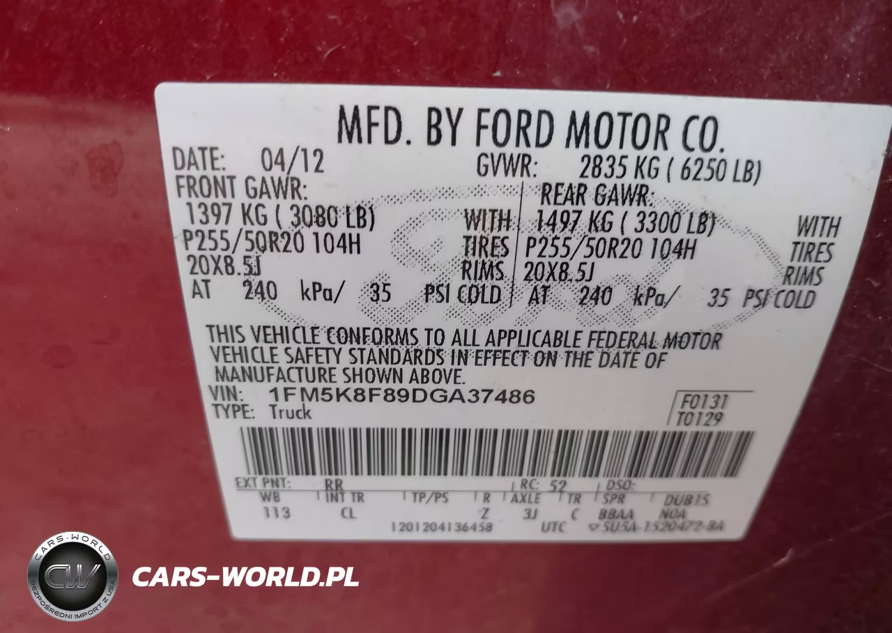 2013 Ford Explorer Limited VIN:1FM5K8F89DGA37486 - 9