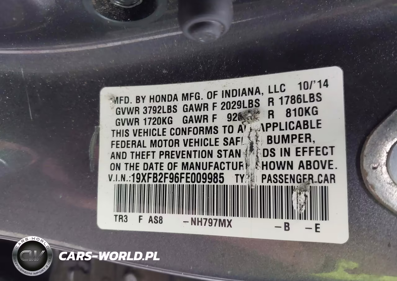 2015 Honda Civic Ex-L VIN:19XFB2F96FE009985 - 9