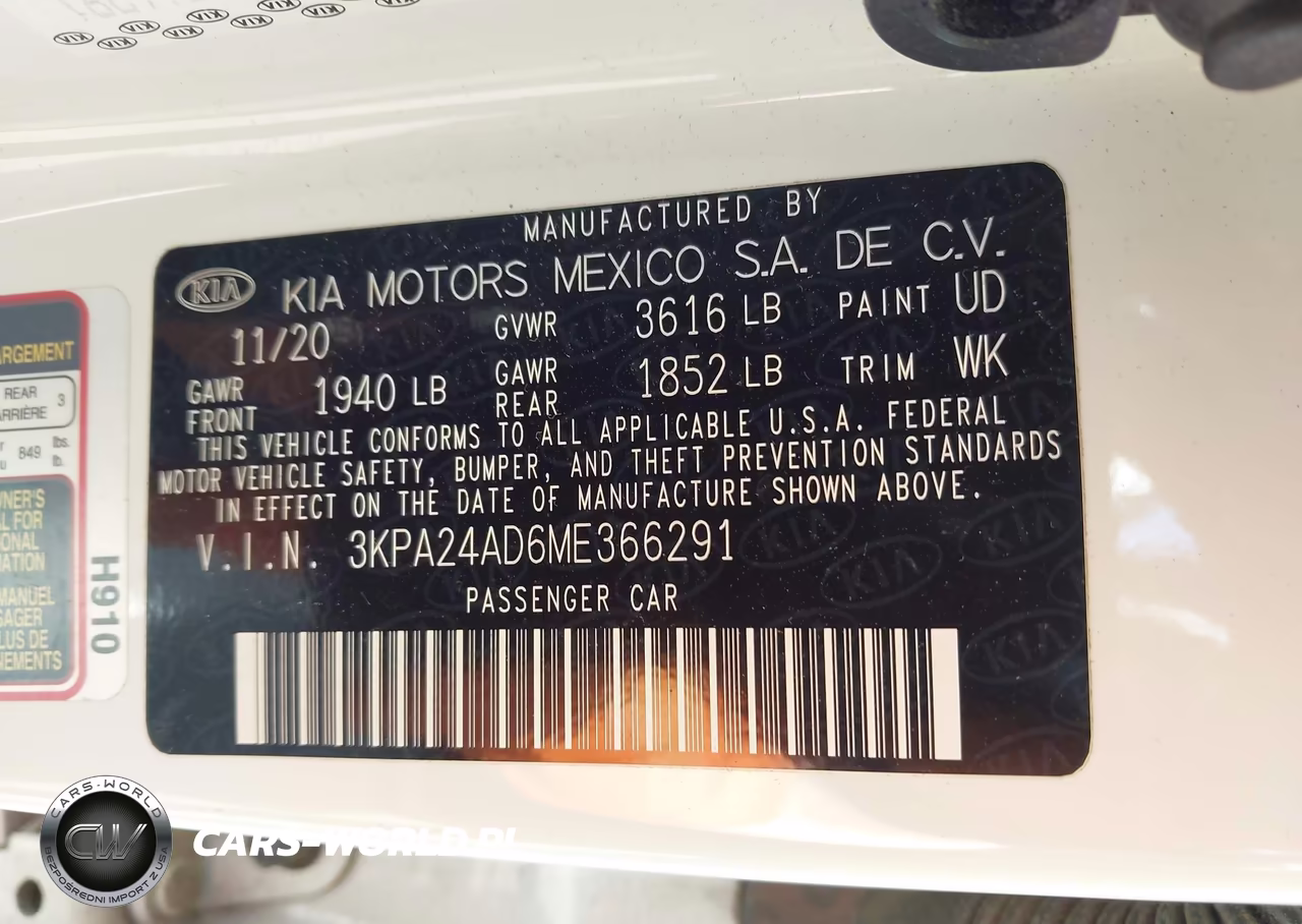 2021 Kia Rio S VIN:3KPA24AD6ME366291 - 9
