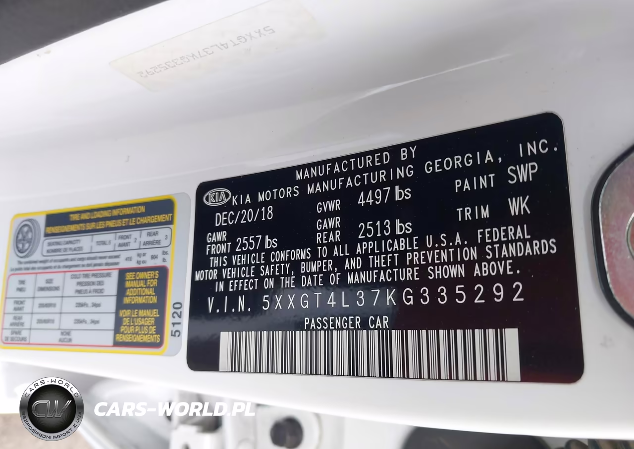 2019 Kia Optima Lx VIN:5XXGT4L37KG335292 - 9