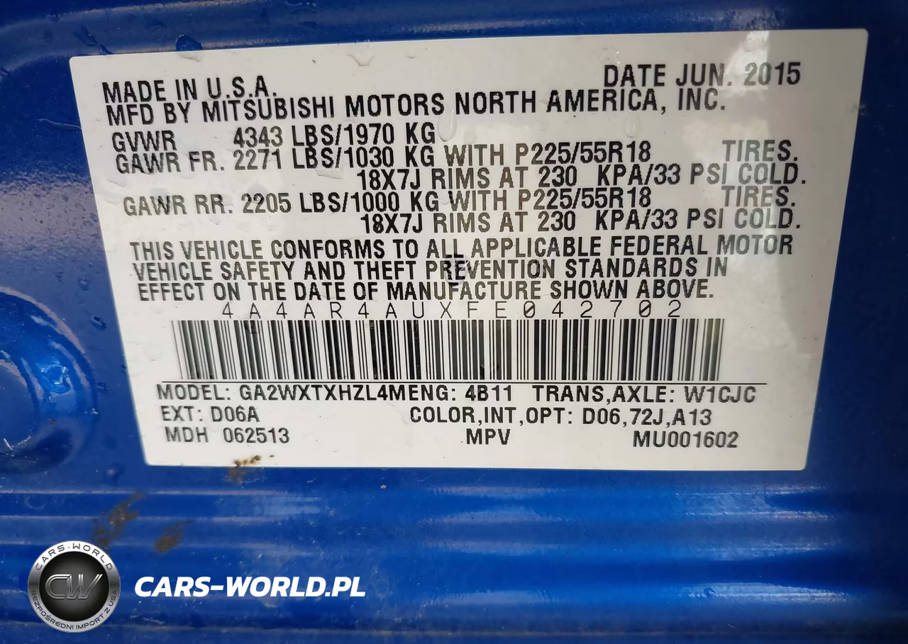 2015 Mitsubishi Outlander Sport Se VIN:4A4AR4AUXFE042702 - 9
