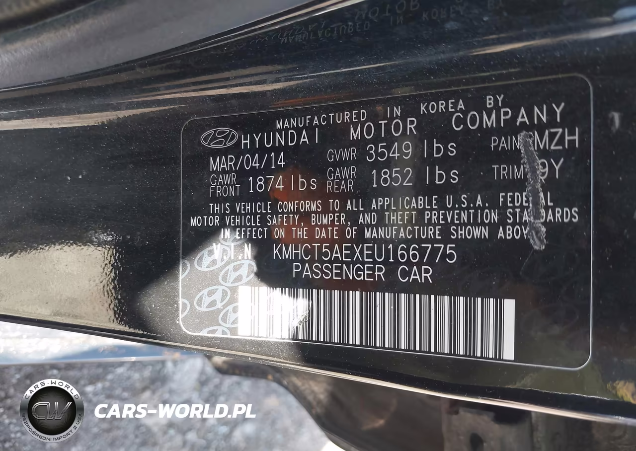 2014 Hyundai Accent Gs VIN:KMHCT5AEXEU166775 - 9