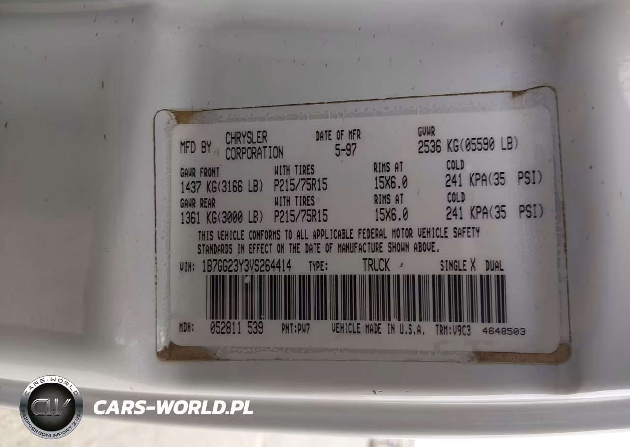 1997 Dodge Dakota Slt-Sport VIN:1B7GG23Y3VS264414 - 9