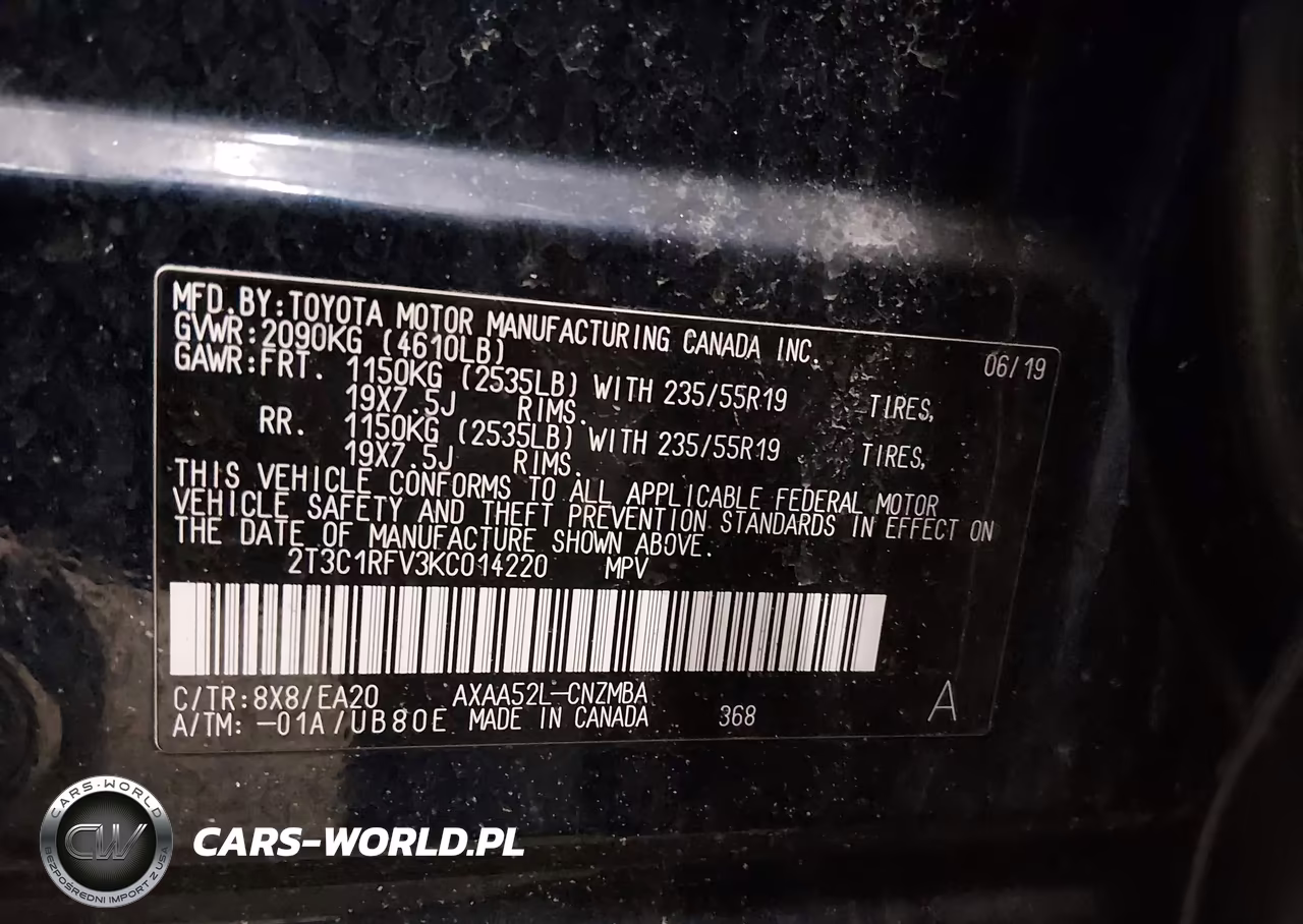 2019 Toyota Rav4 Xle Premium VIN:2T3C1RFV3KC014220 - 9