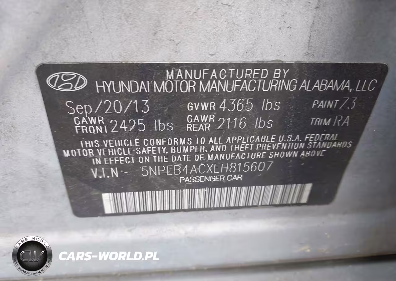 2014 Hyundai Sonata Gls VIN:5NPEB4ACXEH815607 - 9