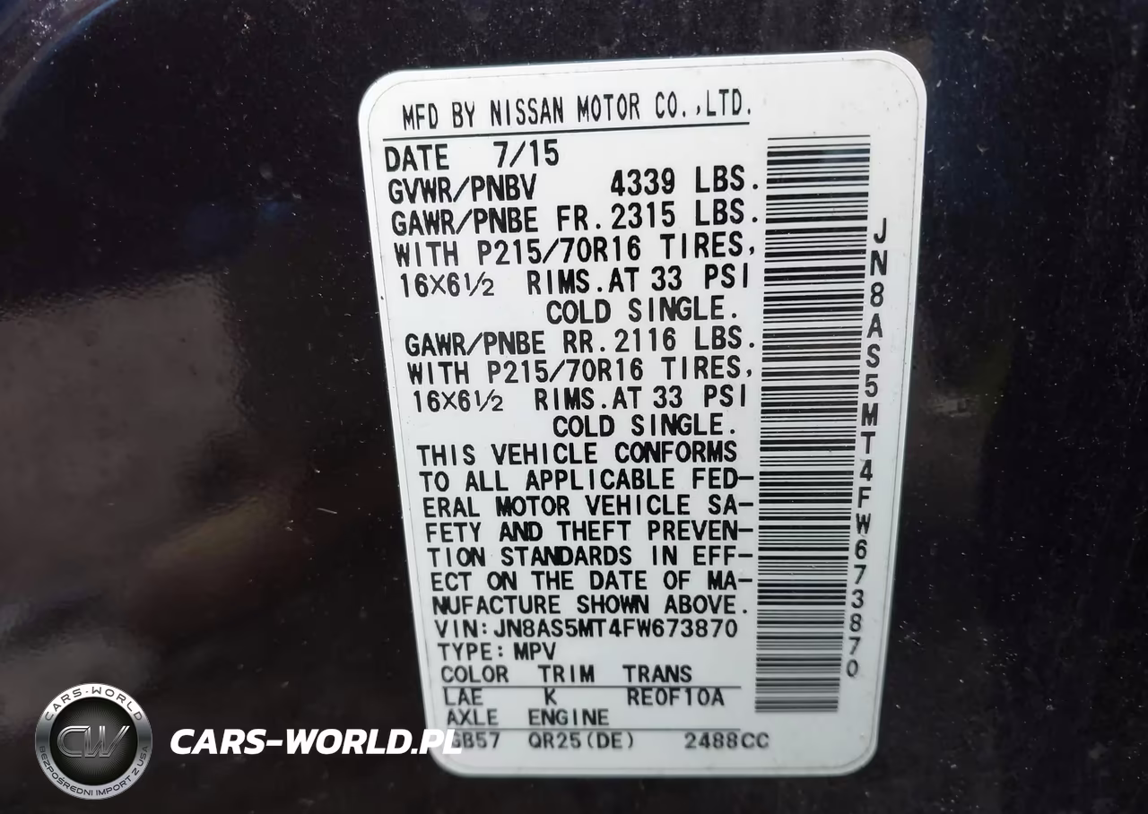 2015 Nissan Rogue Select S VIN:JN8AS5MT4FW673870 - 9