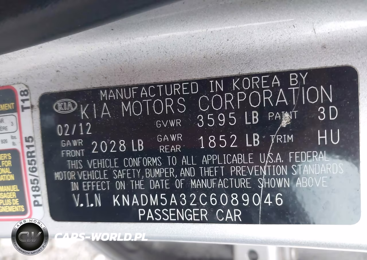2012 Kia Rio5 Lx VIN:KNADM5A32C6089046 - 9