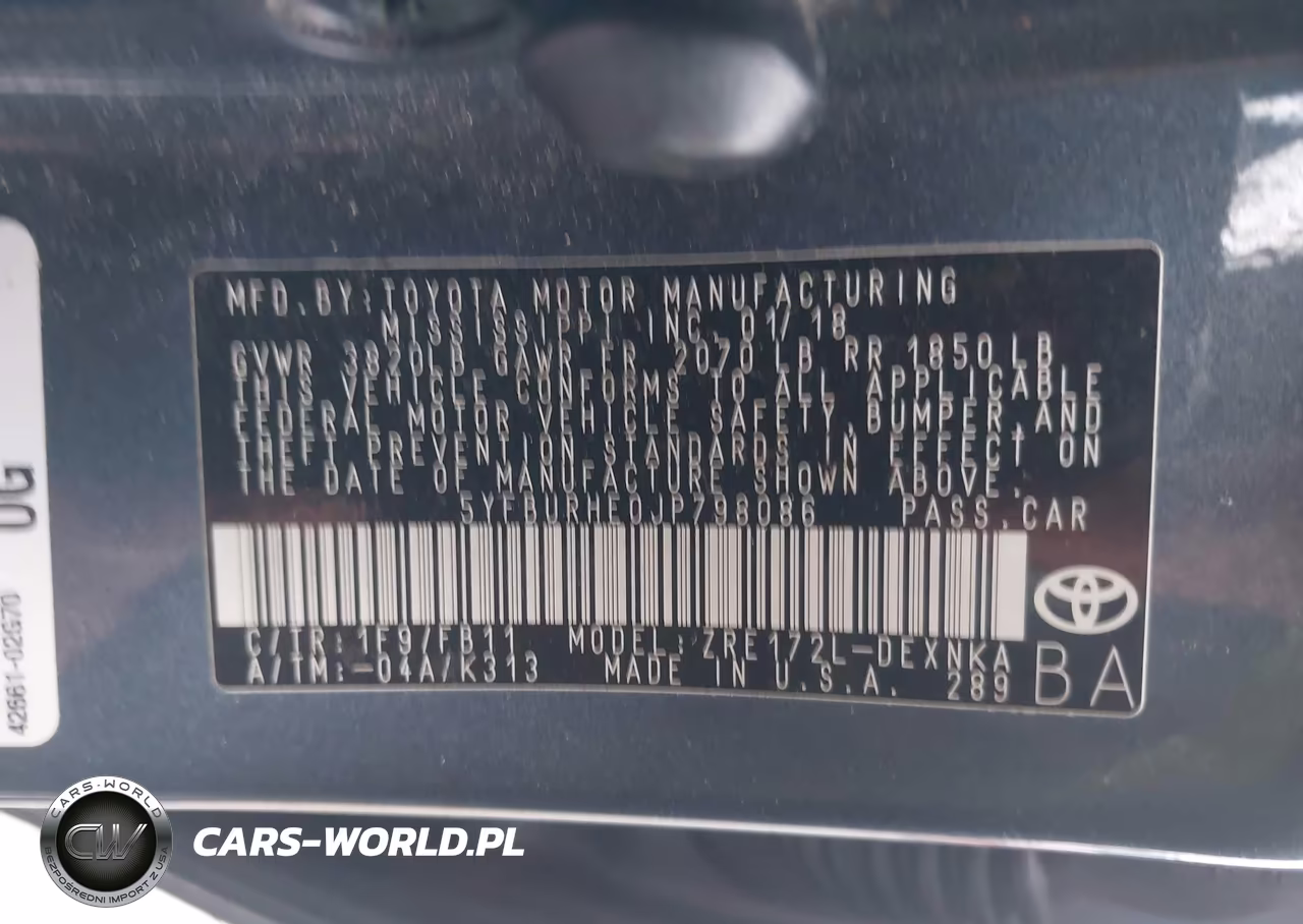 2018 Toyota Corolla Le VIN:5YFBURHE0JP798086 - 9
