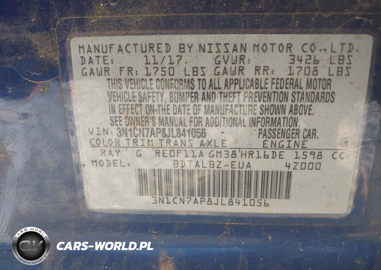 2018 Nissan Versa 1.6 Sv VIN:3N1CN7AP8JL841056 - 9