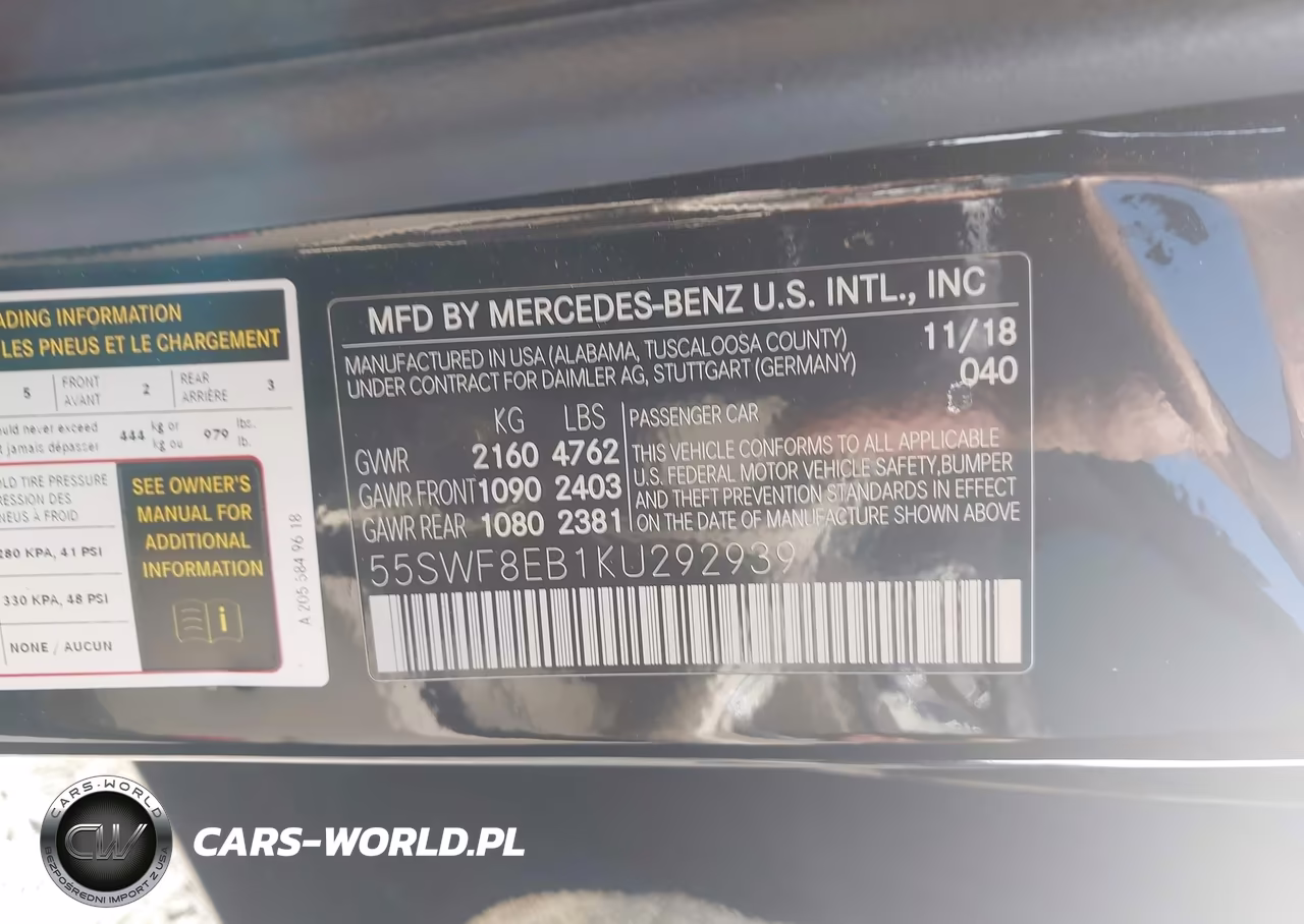 2019 Mercedes-Benz C 300 4Matic VIN:55SWF8EB1KU292939 - 9