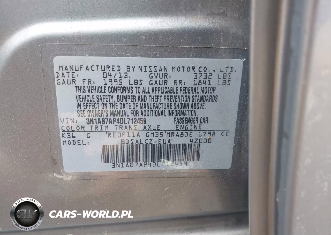 2013 Nissan Sentra S VIN:3N1AB7AP4DL712459 - 9