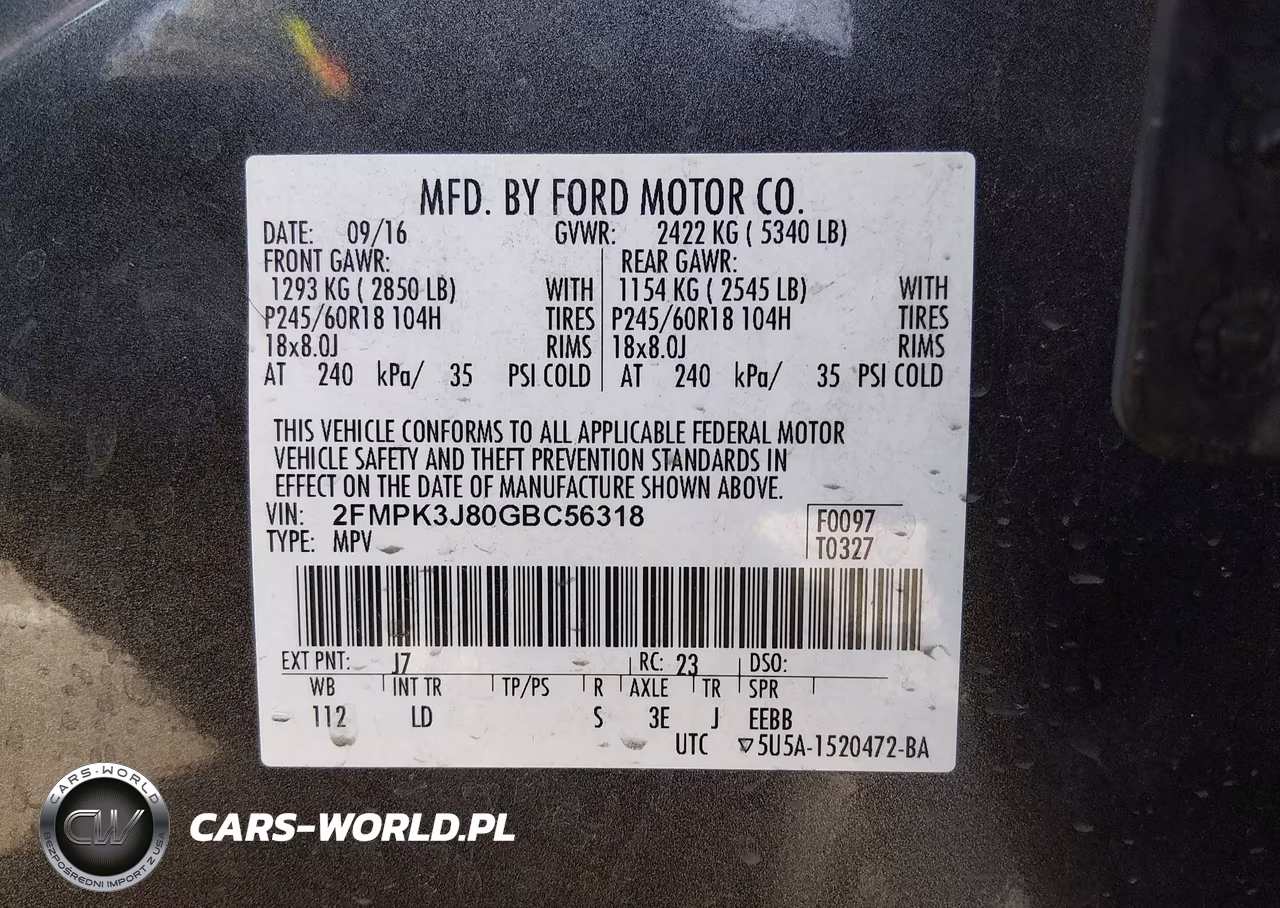 2016 Ford Edge Sel VIN:2FMPK3J80GBC56318 - 9