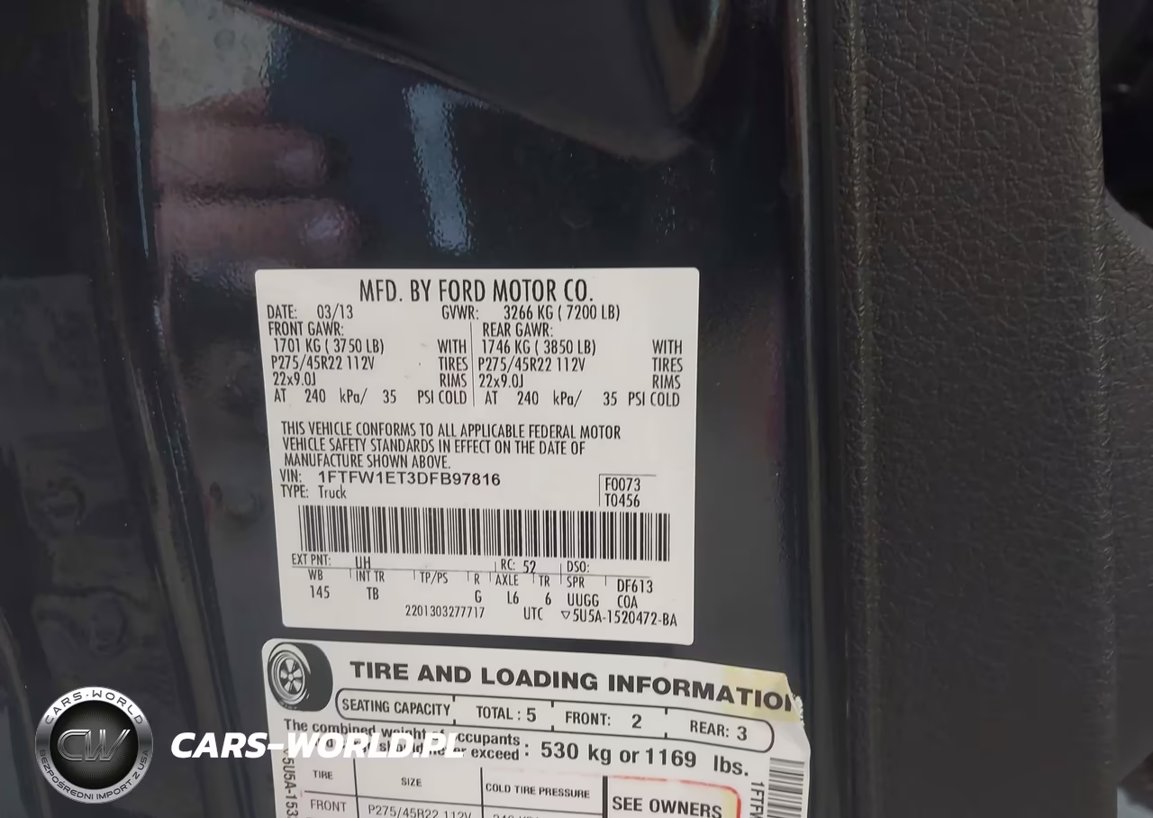 2013 Ford F-150 Limited VIN:1FTFW1ET3DFB97816 - 9