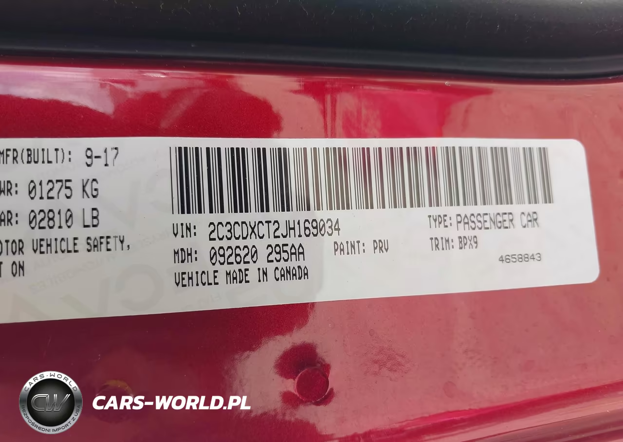 2018 Dodge Charger R-T Rwd VIN:2C3CDXCT2JH169034 - 9