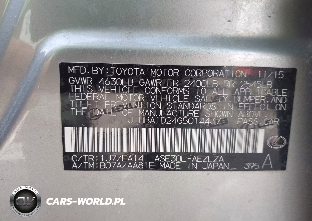 2016 Lexus Is 200T VIN:JTHBA1D24G5014437 - 9