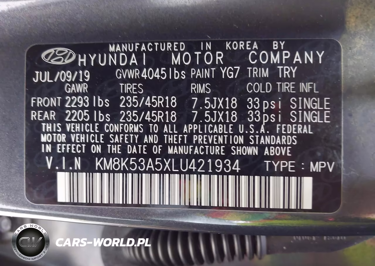 2020 Hyundai Kona Ultimate VIN:KM8K53A5XLU421934 - 9