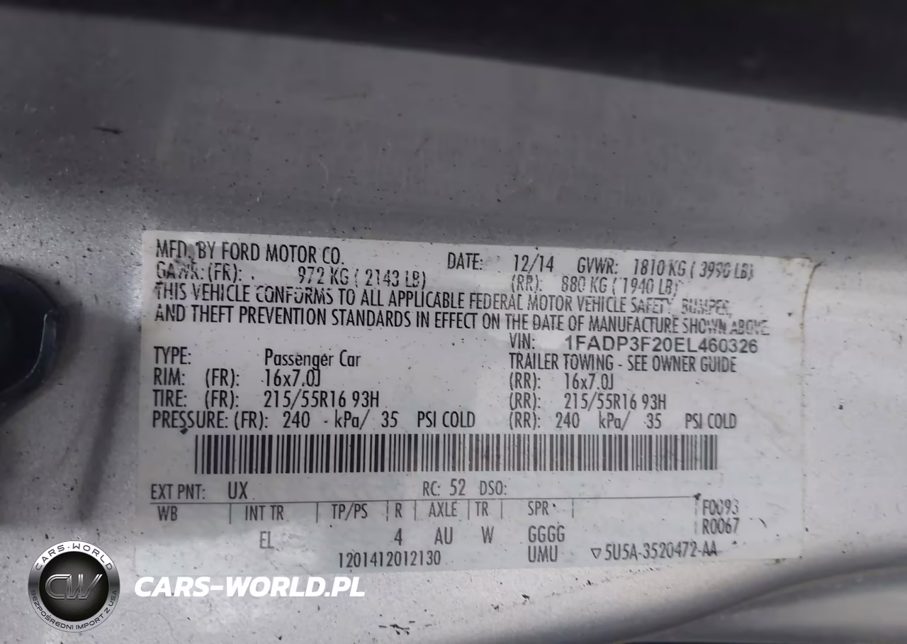 2014 Ford Focus Se VIN:1FADP3F20EL460326 - 9