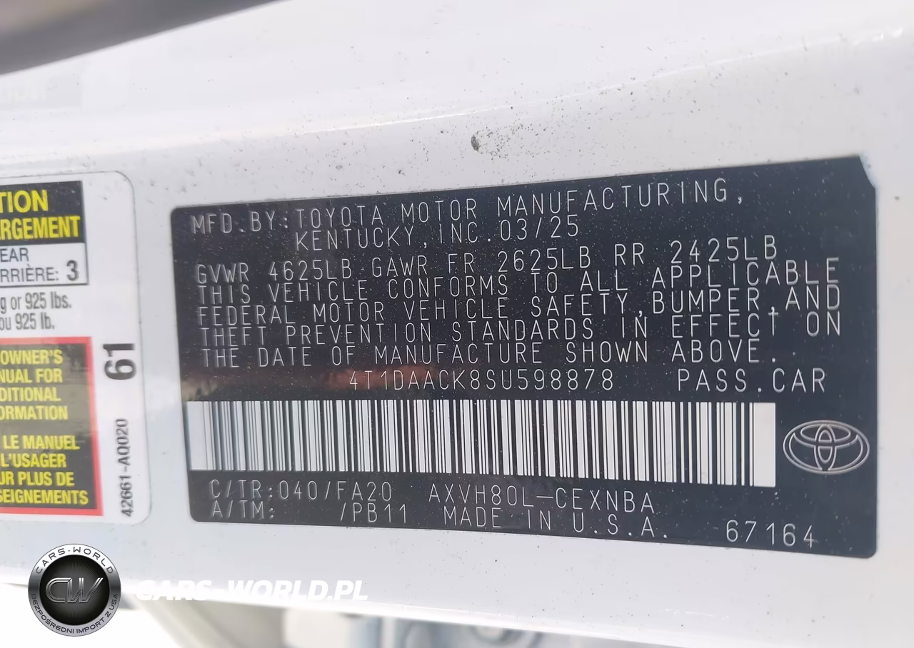 2025 Toyota Camry Le VIN:4T1DAACK8SU598878 - 9