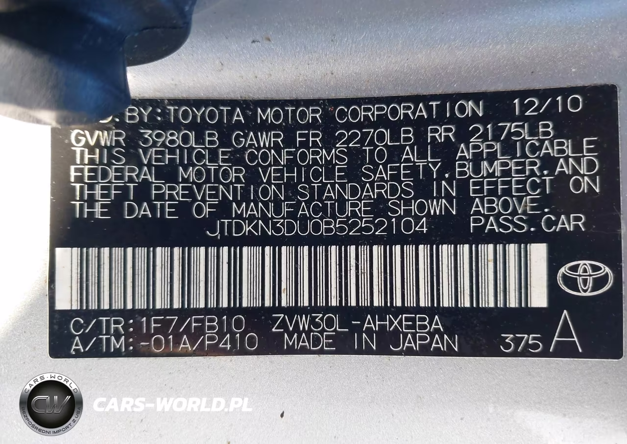 2011 Toyota Prius Two VIN:JTDKN3DU0B5252104 - 9