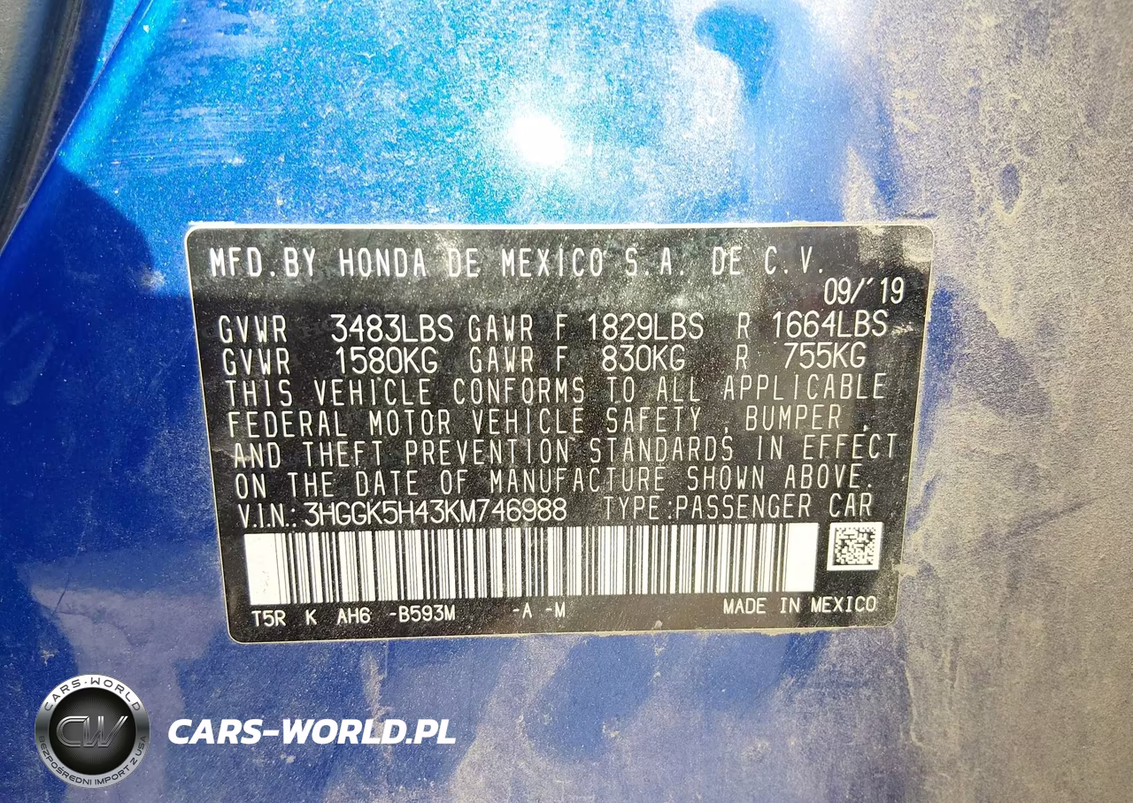2019 Honda Fit Lx VIN:3HGGK5H43KM746988 - 9
