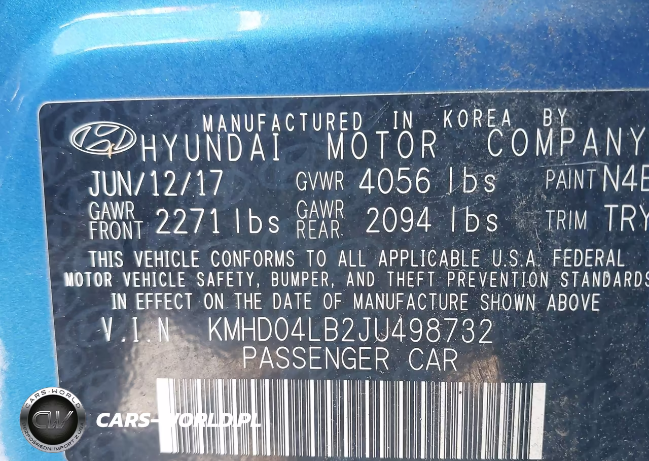 2018 Hyundai Elantra Sport VIN:KMHD04LB2JU498732 - 9