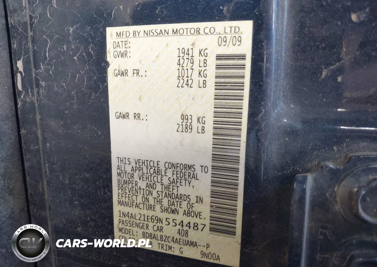 2009 Nissan Altima 2.5 S VIN:1N4AL21E69N554487 - 9