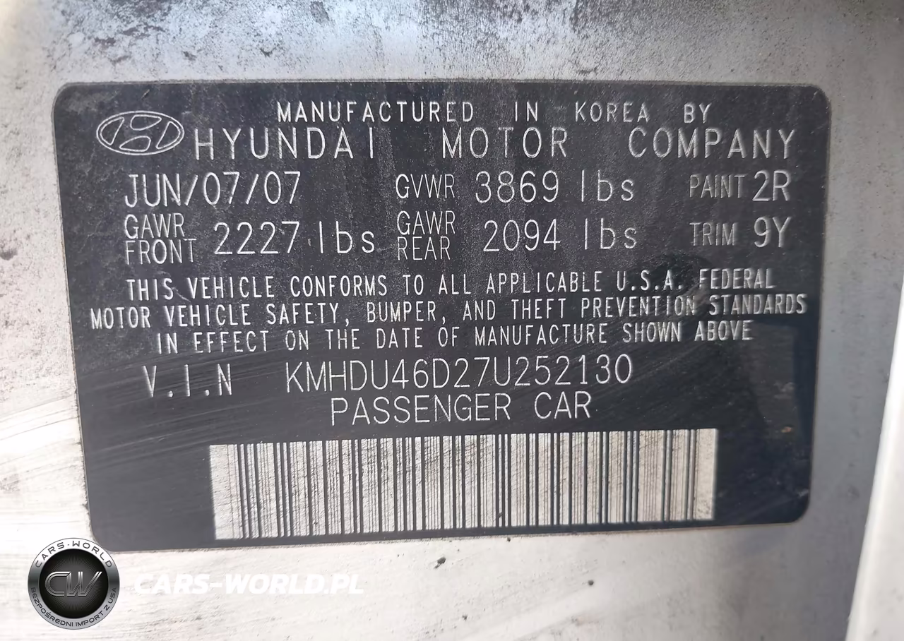 2007 Hyundai Elantra Gls-Limited-Se VIN:KMHDU46D27U252130 - 9